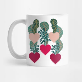 Heart plants on yellow Mug